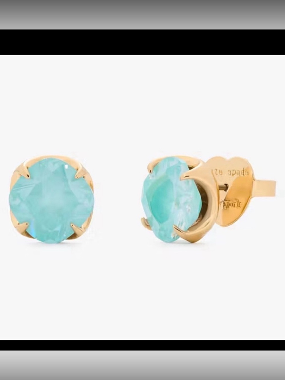 Kate spade Pop‎ Of Joy 10mm Spade Flower Studs Aqua Blue NWT